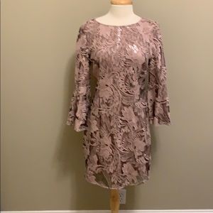 Badgley Mischka (Belle) gorgeous mauve lace dress